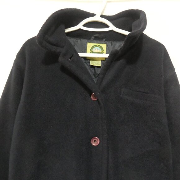 WEATHER SPIRITS | ladies medium | Navy Blue Fleece Button-Up Coat - Picture 4 of 15